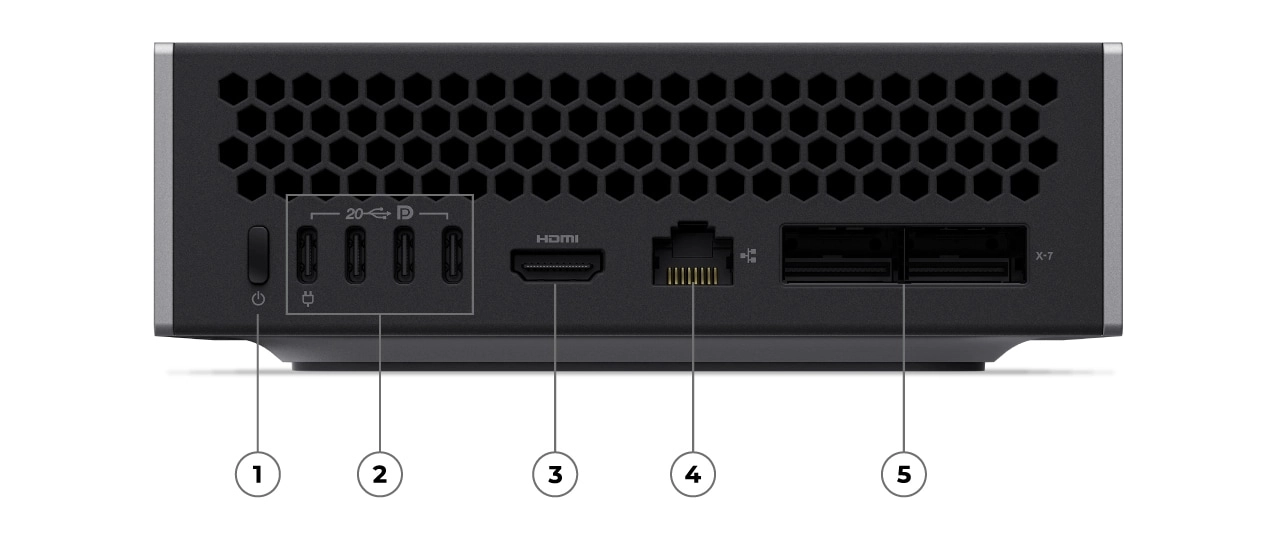 Stacja robocza Lenovo ThinkStation PGX Small Form Factor porty złącza